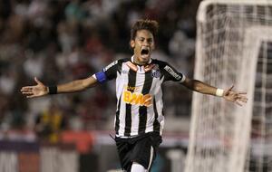 Neymar playing for Santos in 2012