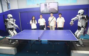 Robot plays table tennis