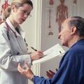 Doctor talks to patient