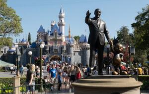 Walt Disney and Mickey Mouse statue at Magic Kingd
