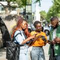 Teenagers using social media