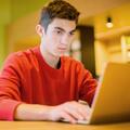 Boy using laptop